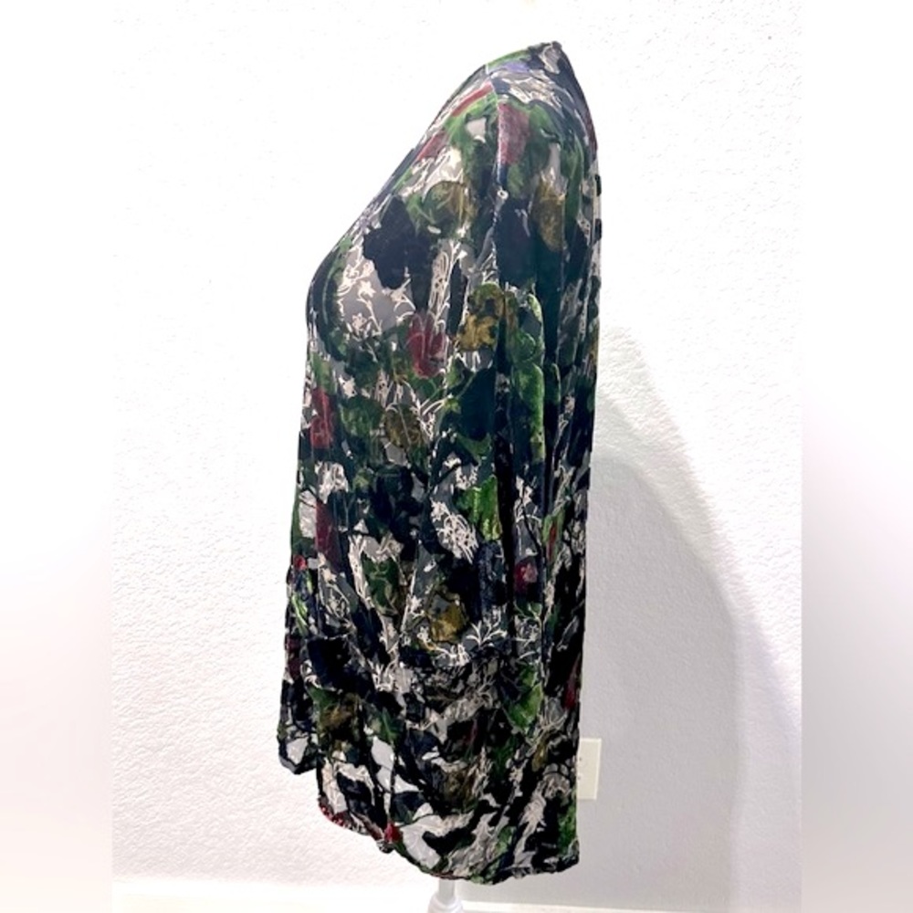 Daniel Rainn Black Velvet and Lace Floral Kimono Sz M - Picture 16 of 16